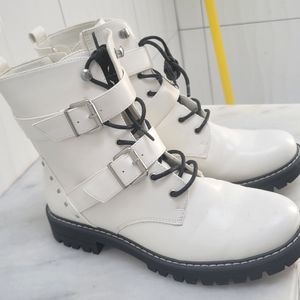 White combat boots women's size 10